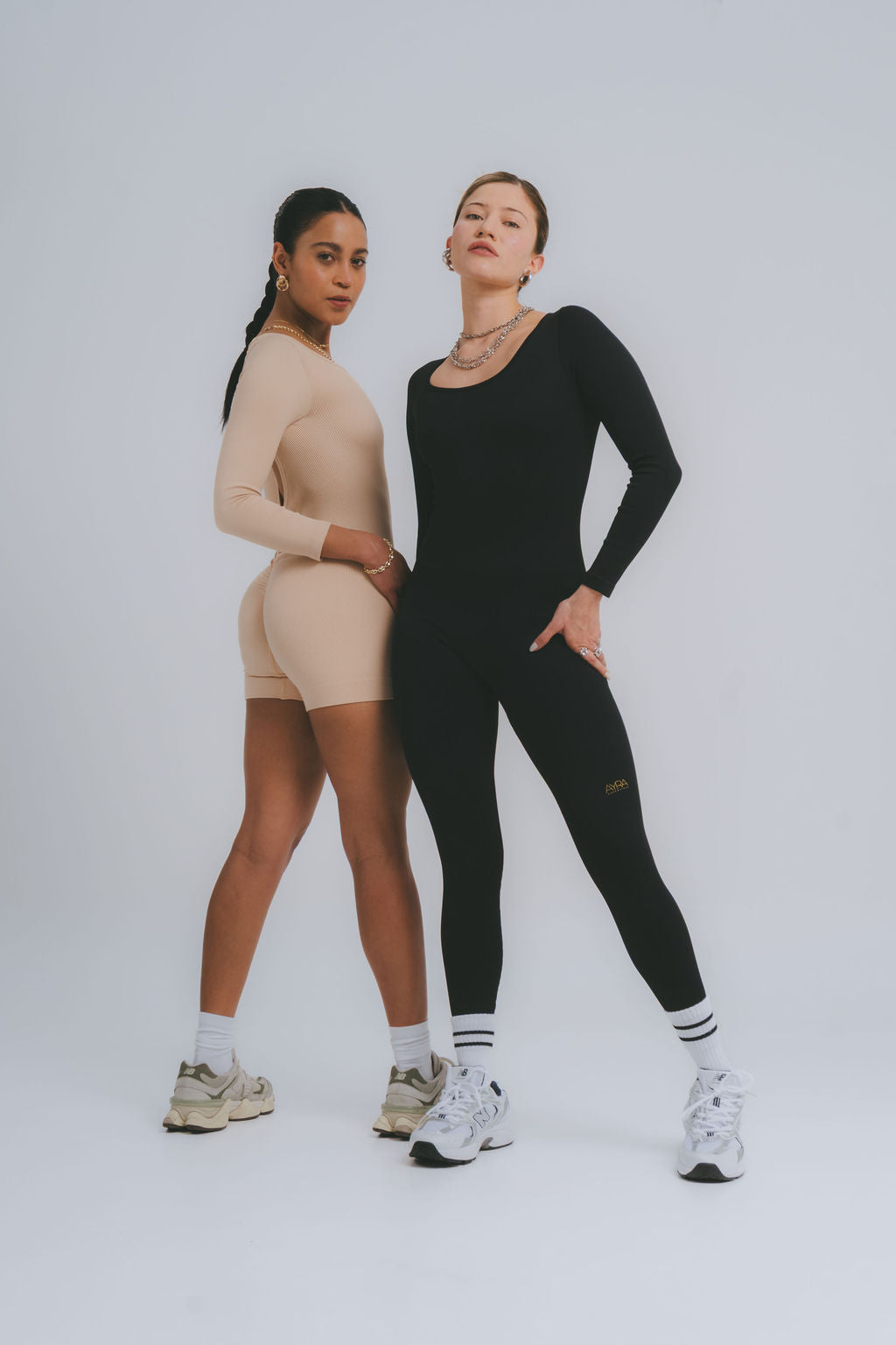 Essential Backless Long Sleeve Onesie – Black