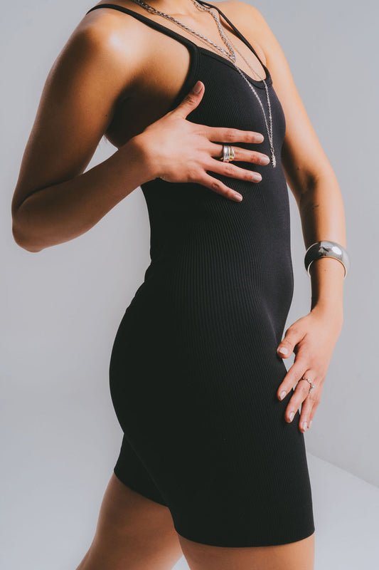 Essential Strappy Back Onesie – Black