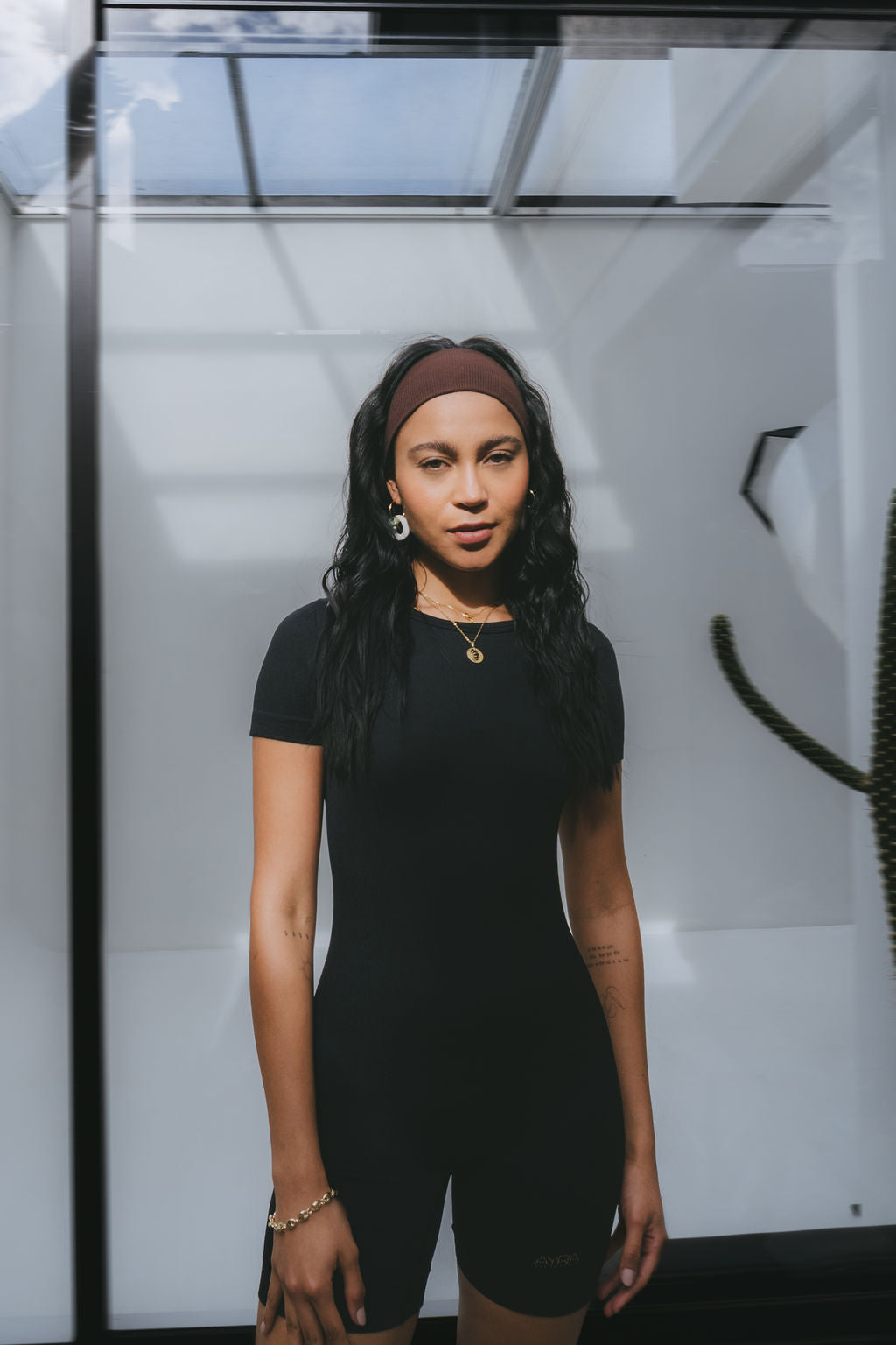 Essential Backless T-Shirt Onesie – Black